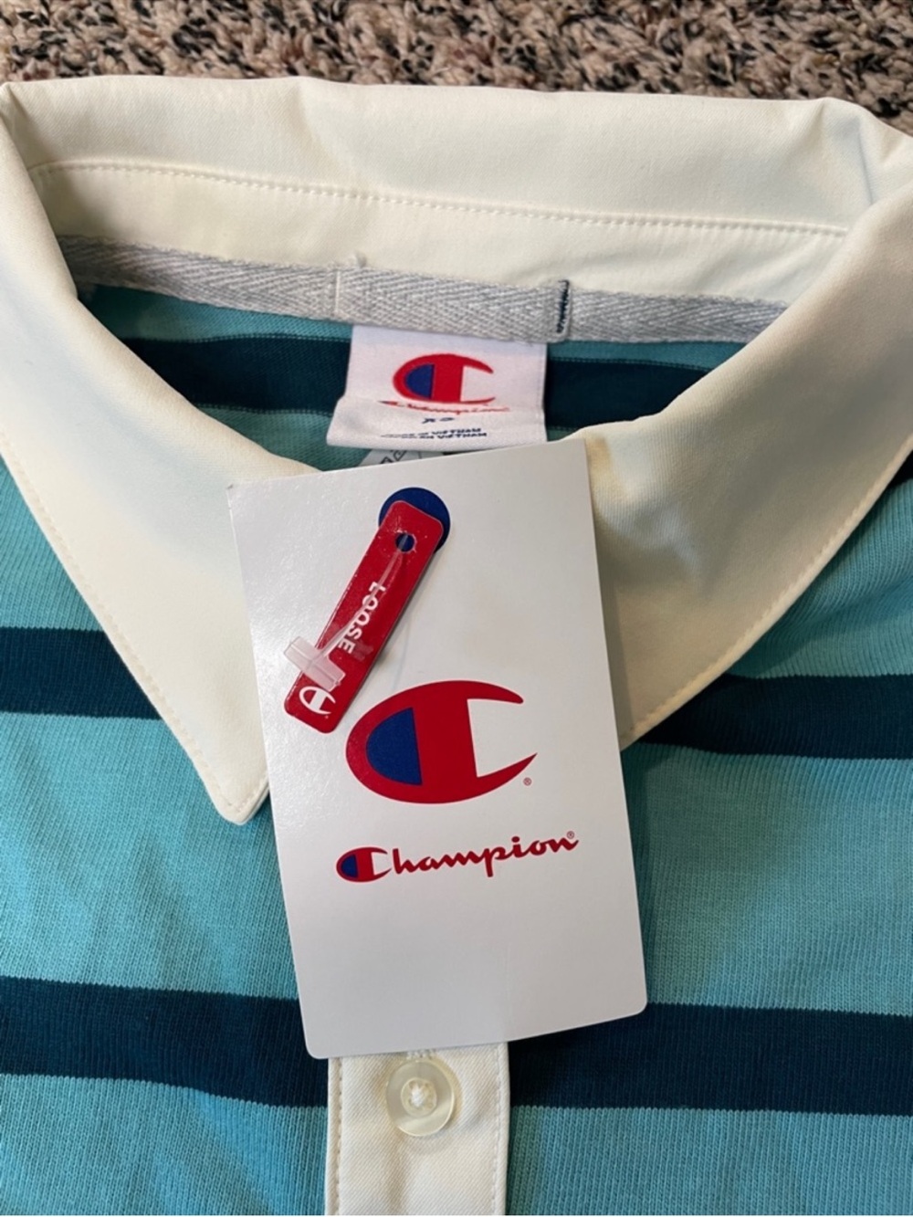 Champion Boxy Striped Rugby Tee Woman’s Size M | NWT - Picture 6 of 8